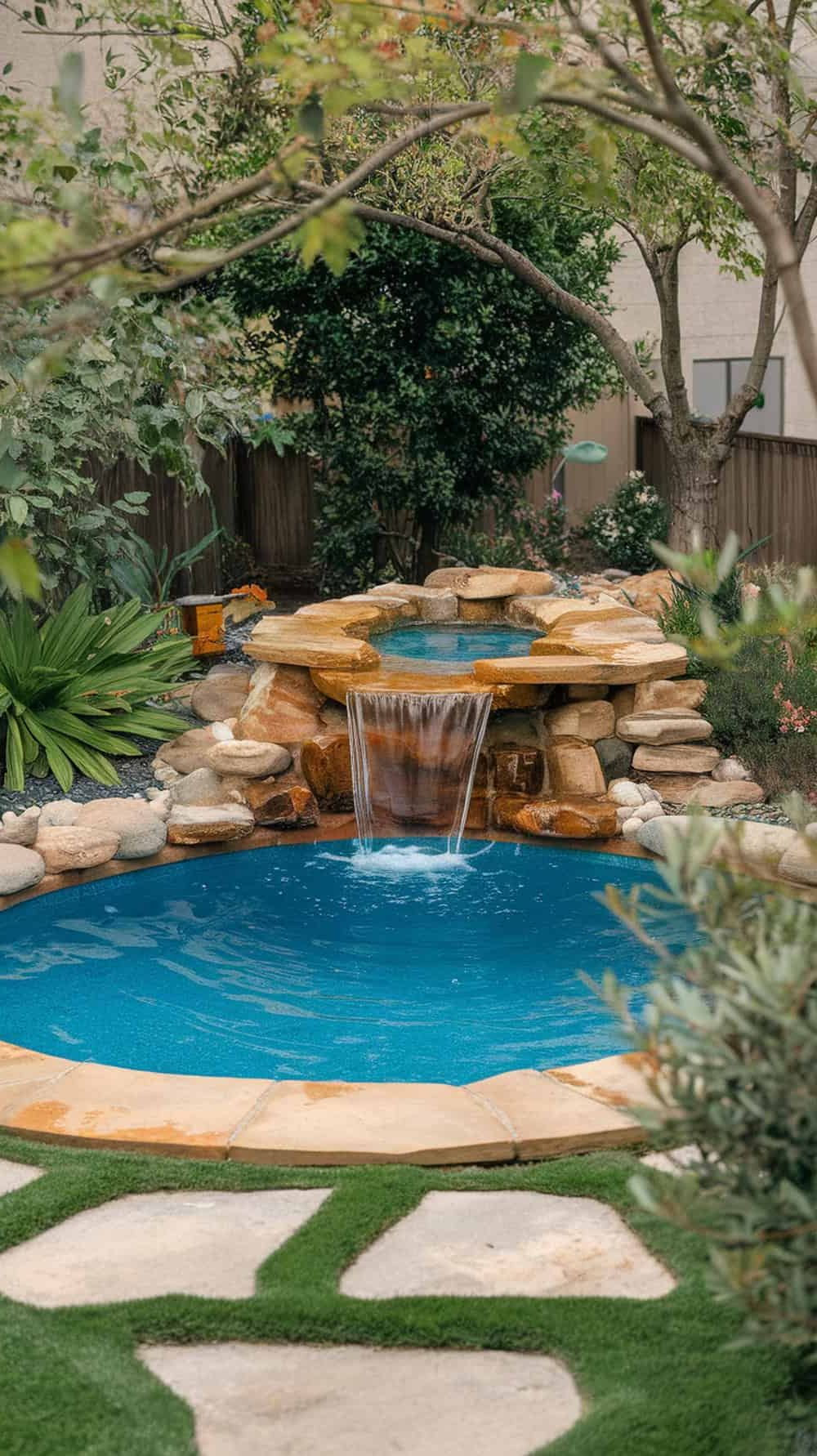 Small Pool Featuring a Waterfall