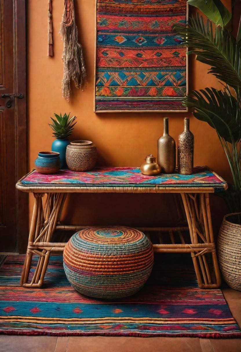 9. Boho Rattan Table Styling