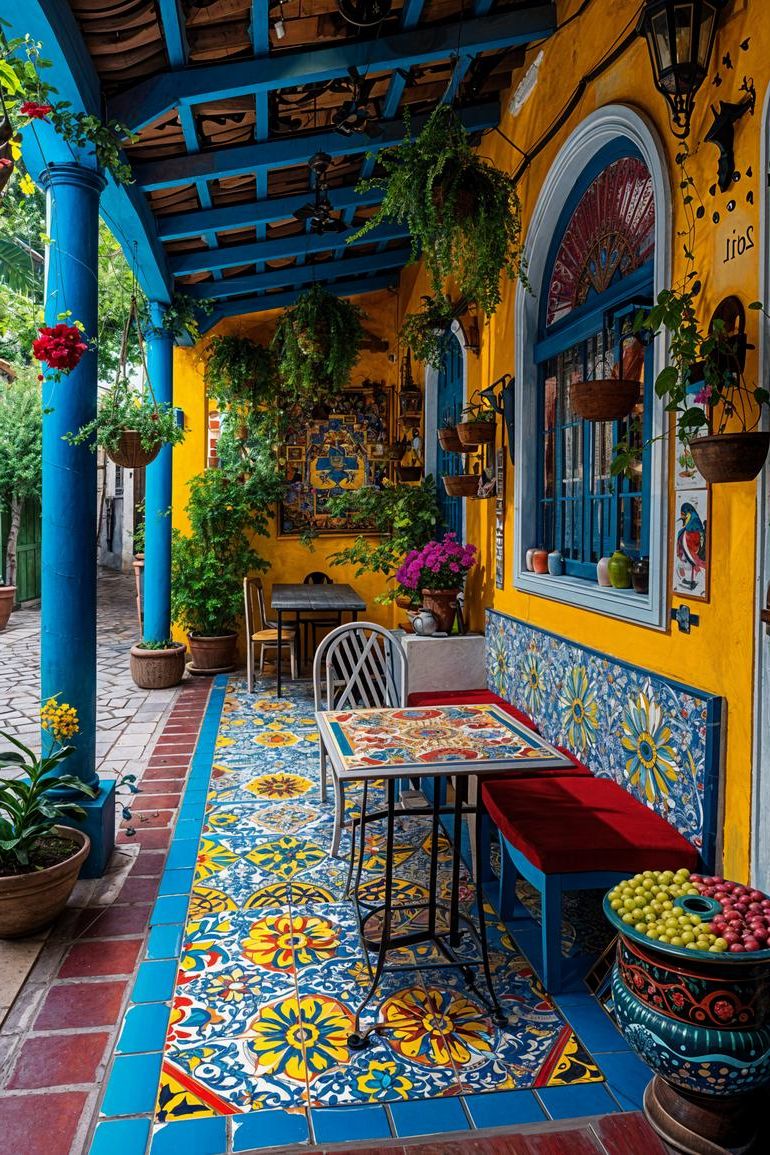 1. Talavera Tile Designs for Patios