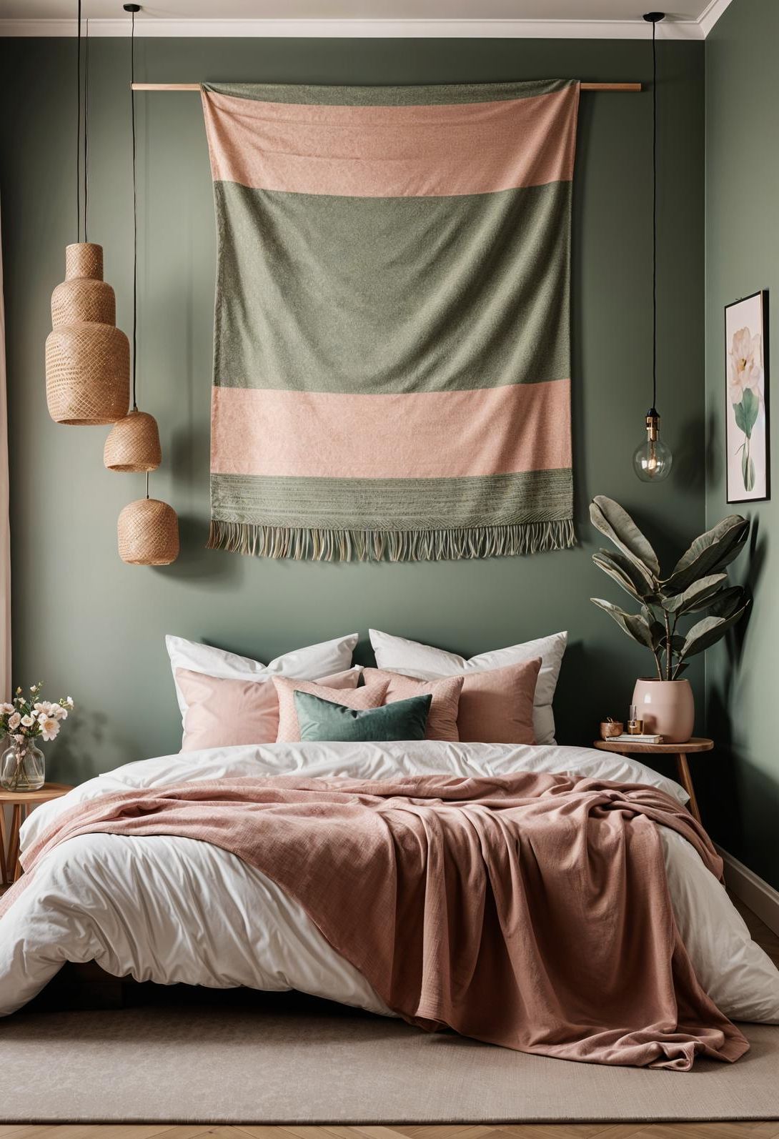 30. Standout Wall Art in Sage and Blush