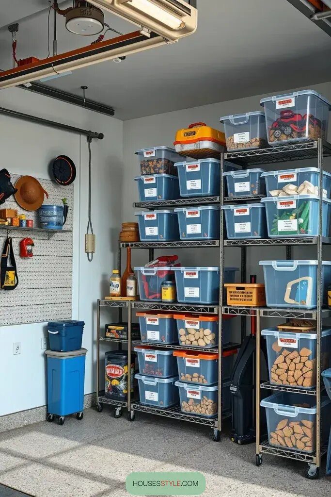 Store Seasonal Items in Clear Stackable Bins