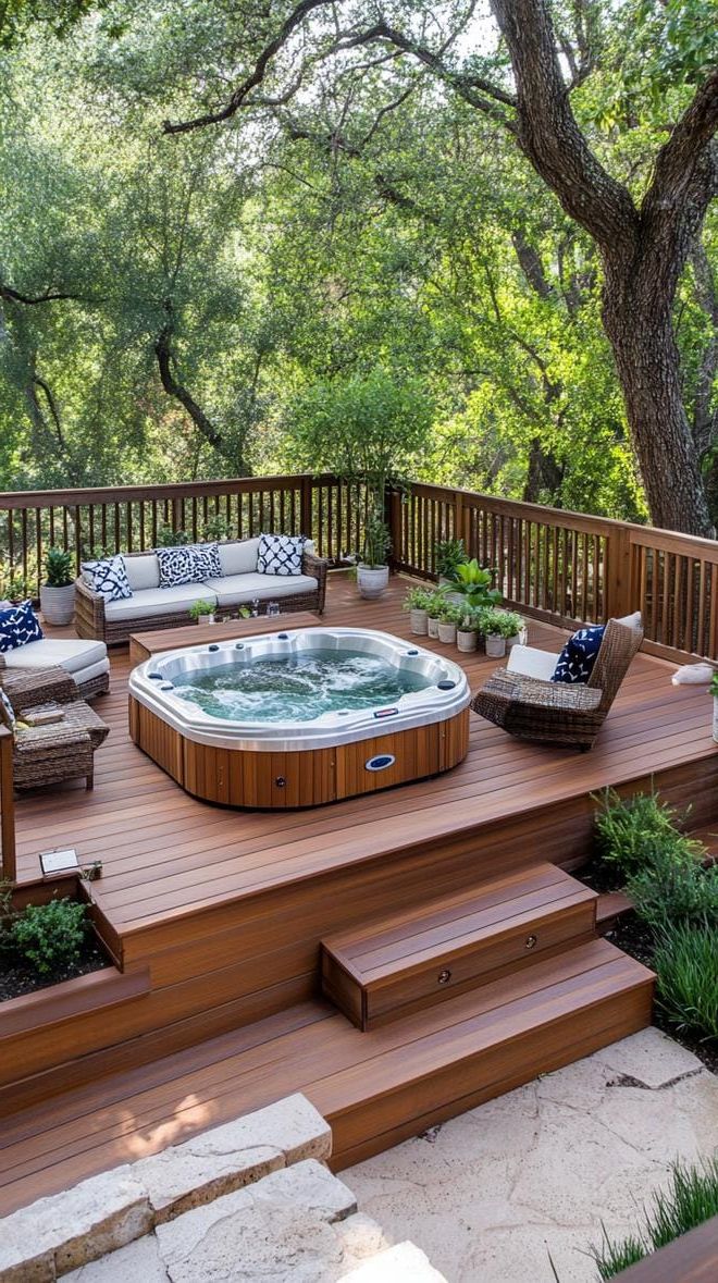 8. A Lovely Deck with a Cozy Sunken Hot Tub - photo 2
