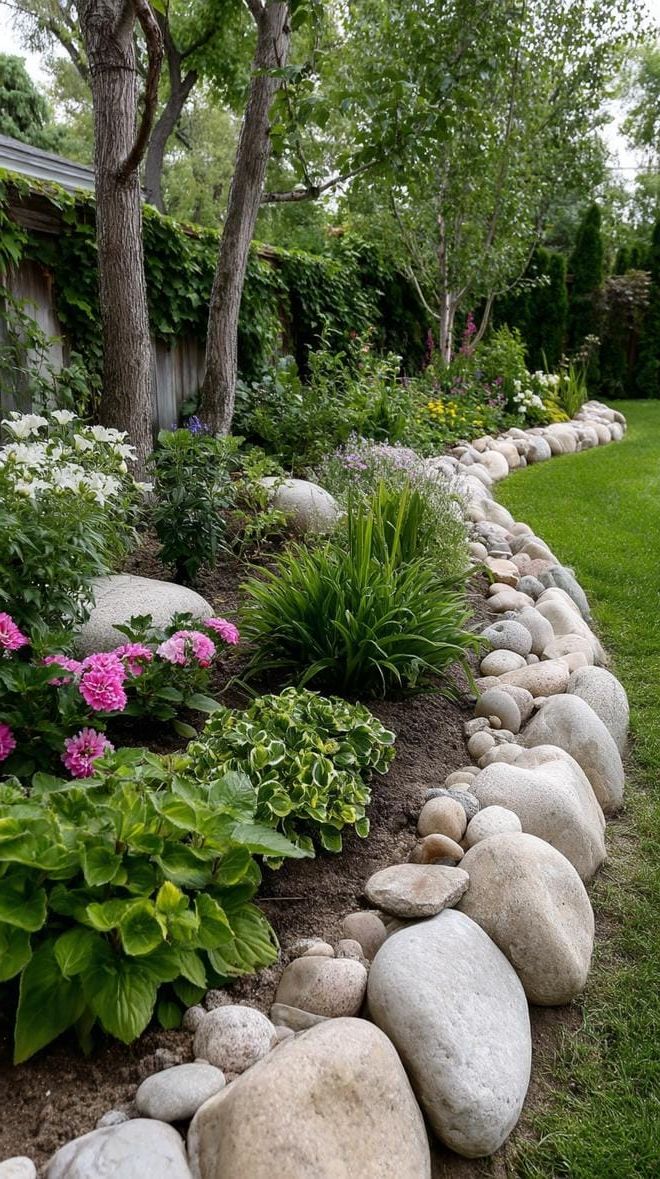 8. Garden Design Using Large River Stones - photo 2