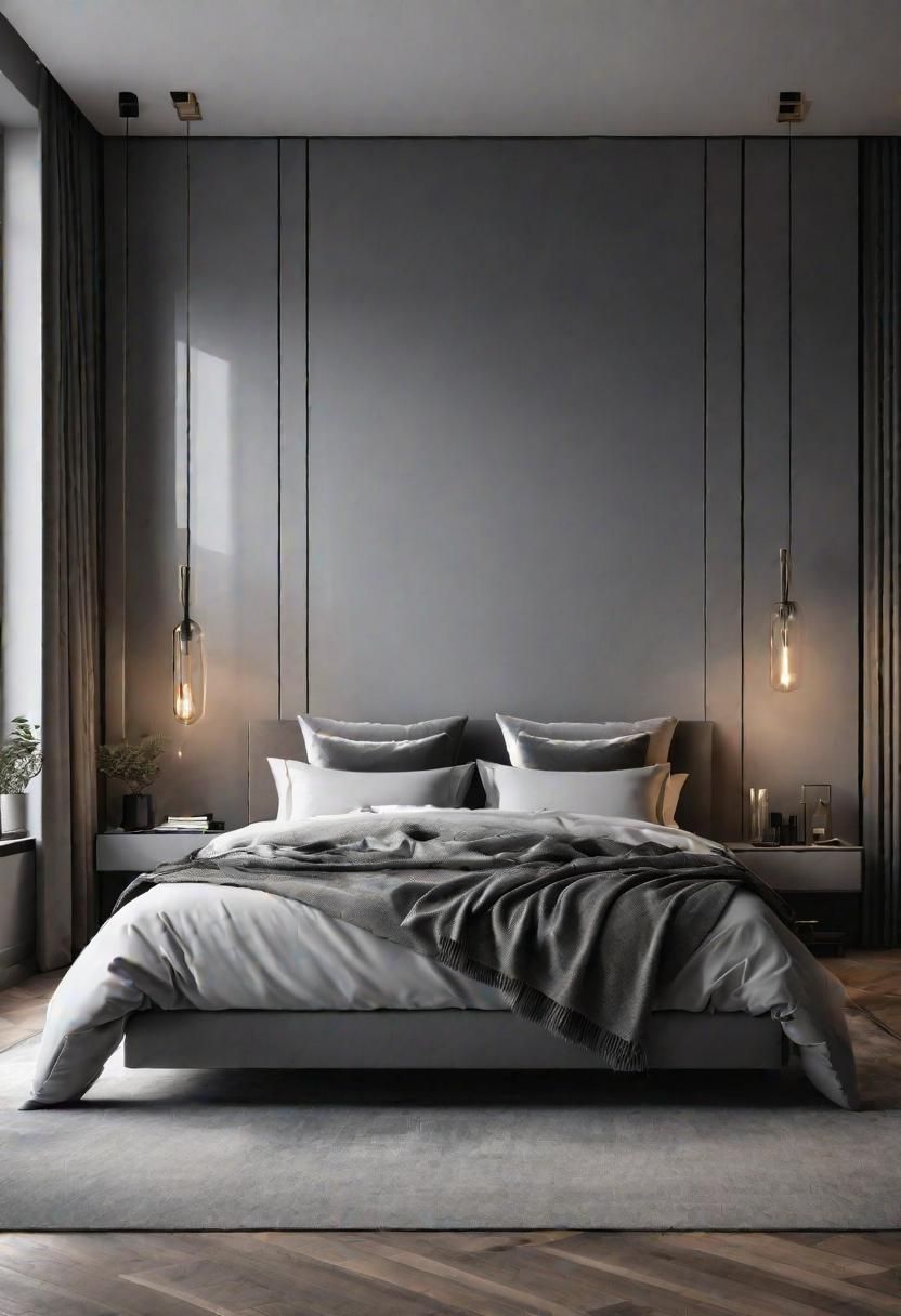 30. High-Gloss Grey Walls That Reflect Light