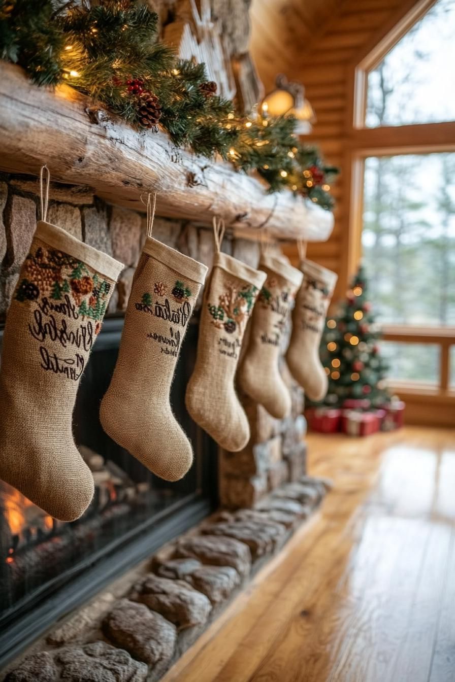 2. DIY Burlap Stockings With Embroidery - photo 2