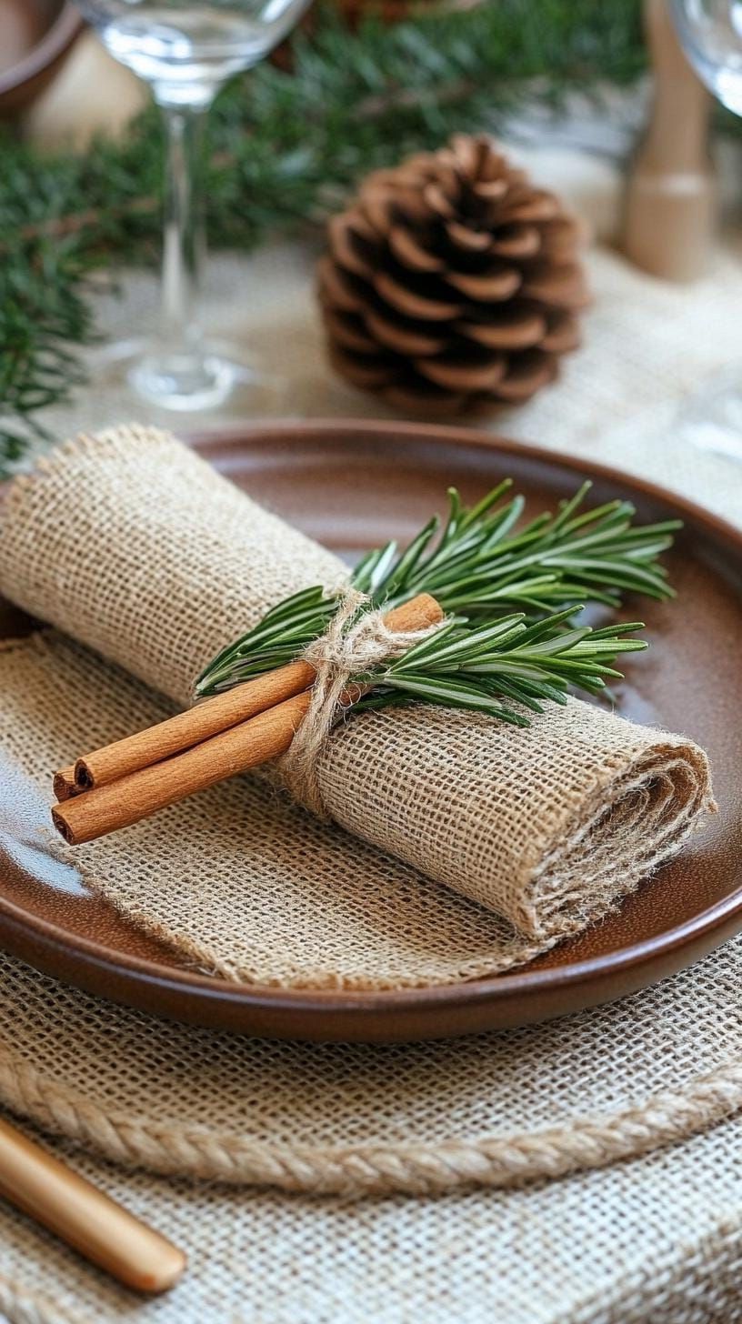 15. Rustic Chic Table with Burlap and Natural Elements - photo 3
