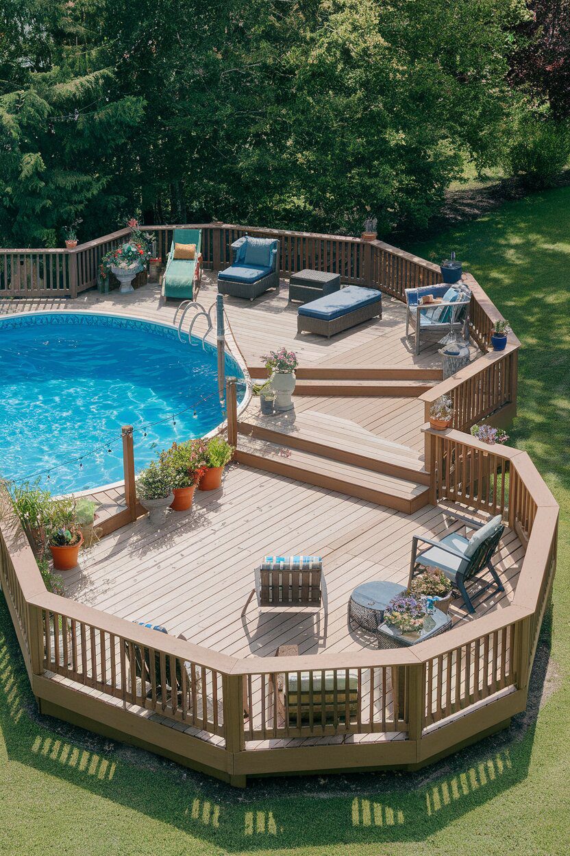 1. Multi-Level Deck With Cozy Lounge Nooks