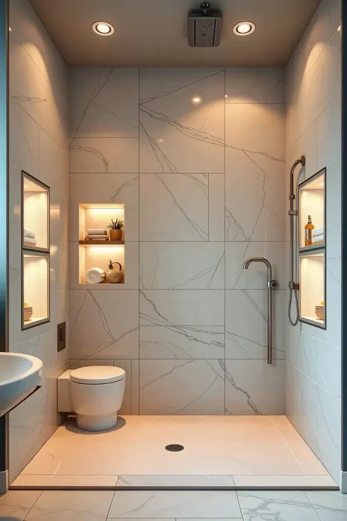 Roomy Shower Niches for Bath Essentials