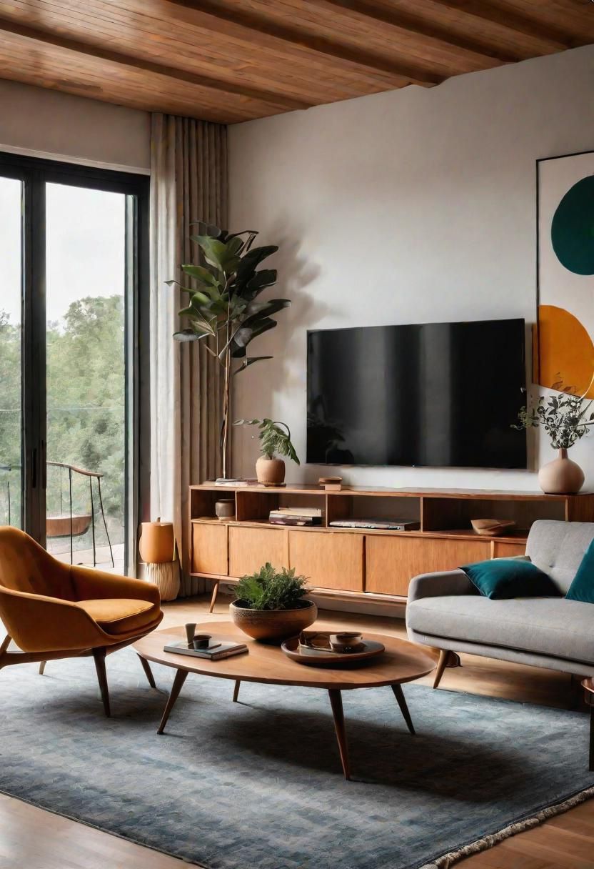 7. Chic Mid-Century Living Room