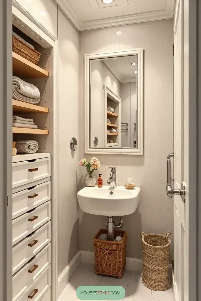Storage Tricks for a Compact Bathroom