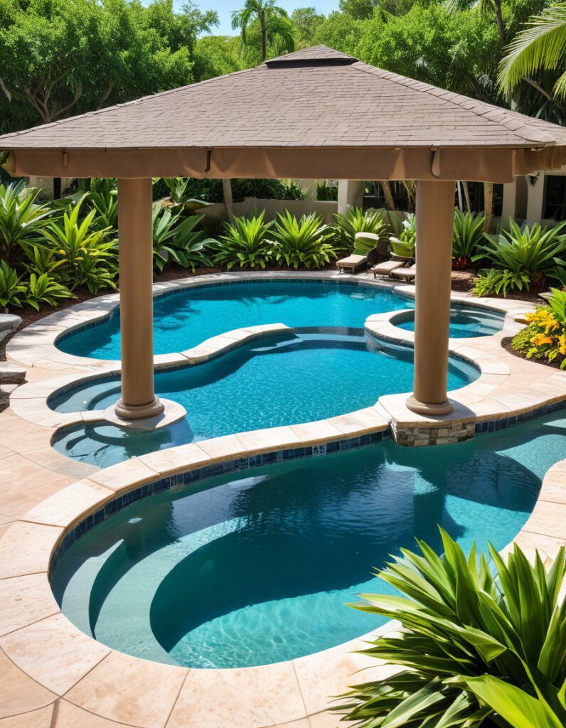 Swim-Up Bars for a Resort-Style Pool