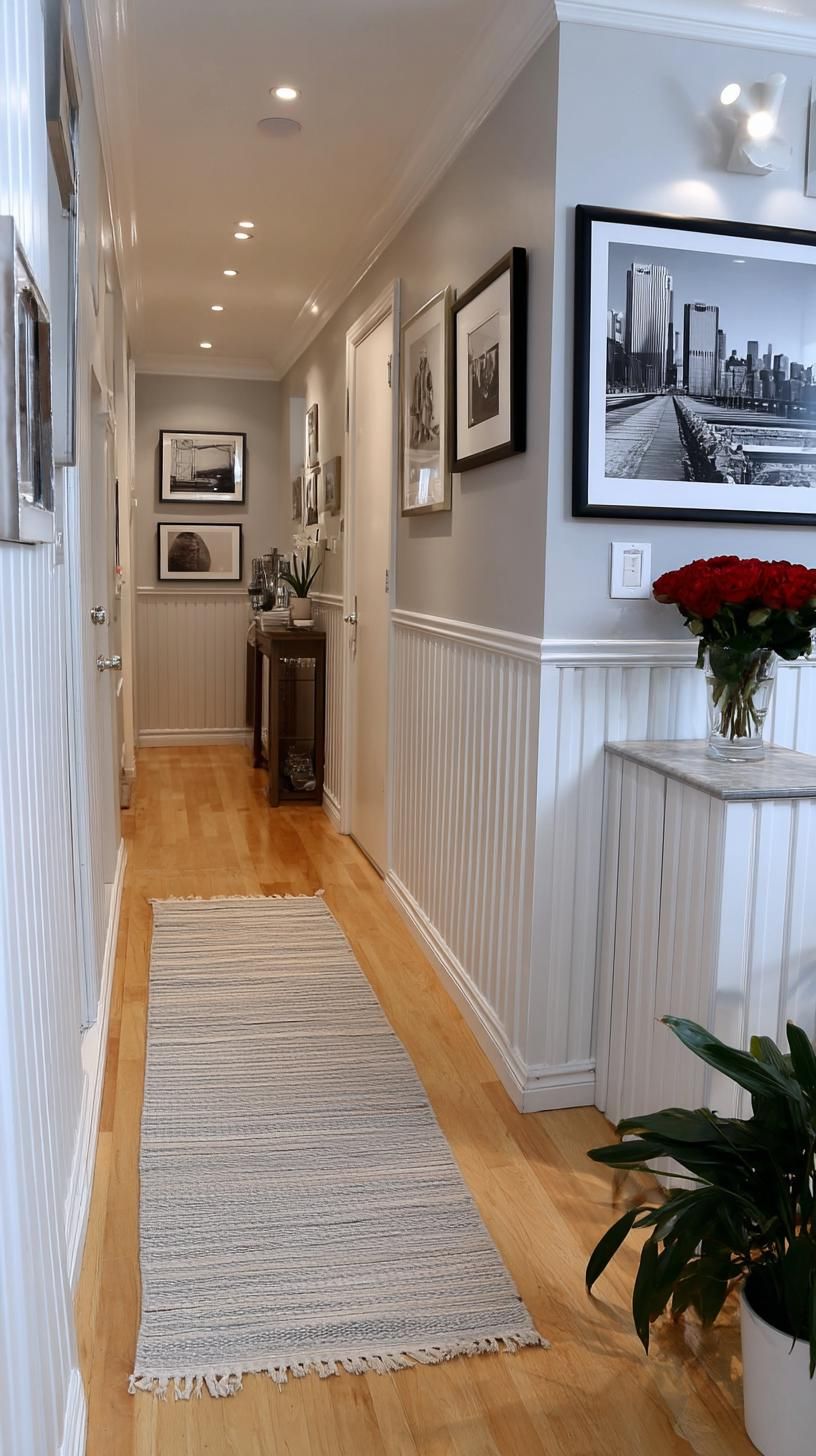 21. Vertical Frame Rows for a Striped Hallway - photo 2