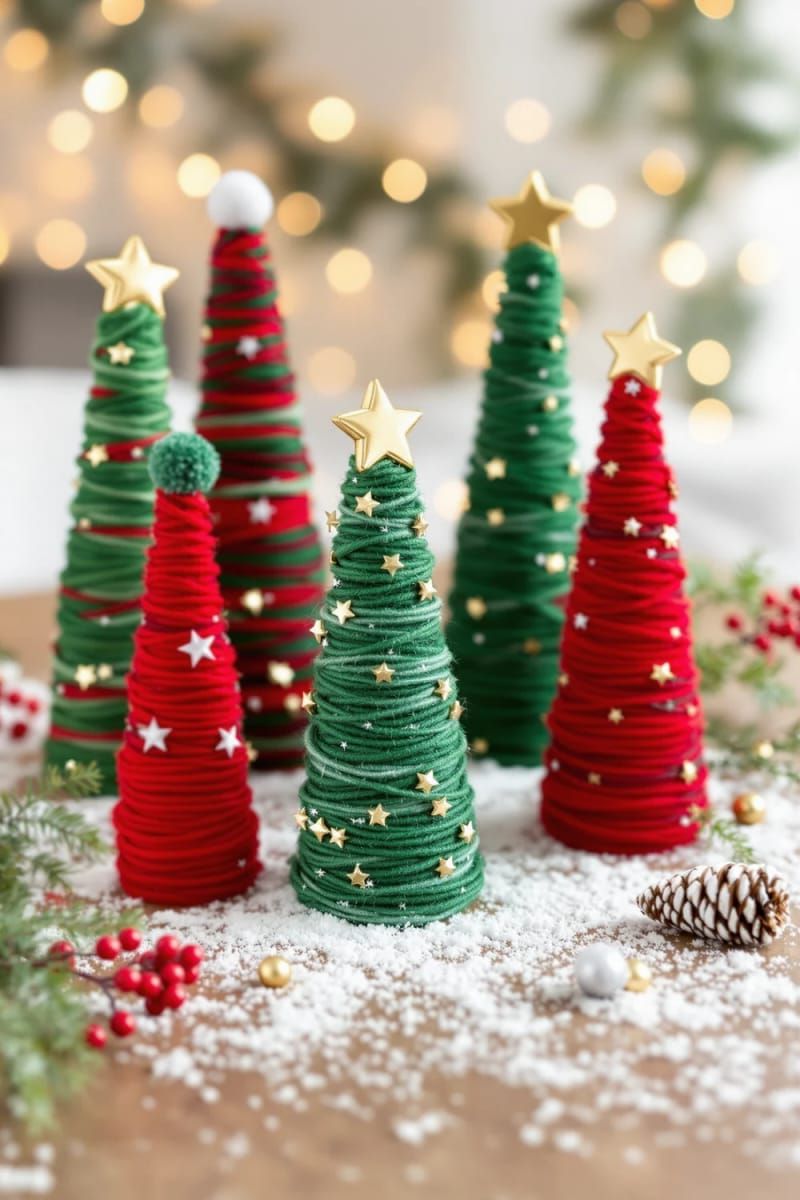 16. Yarn-Wrapped Cone Trees for the Mantel