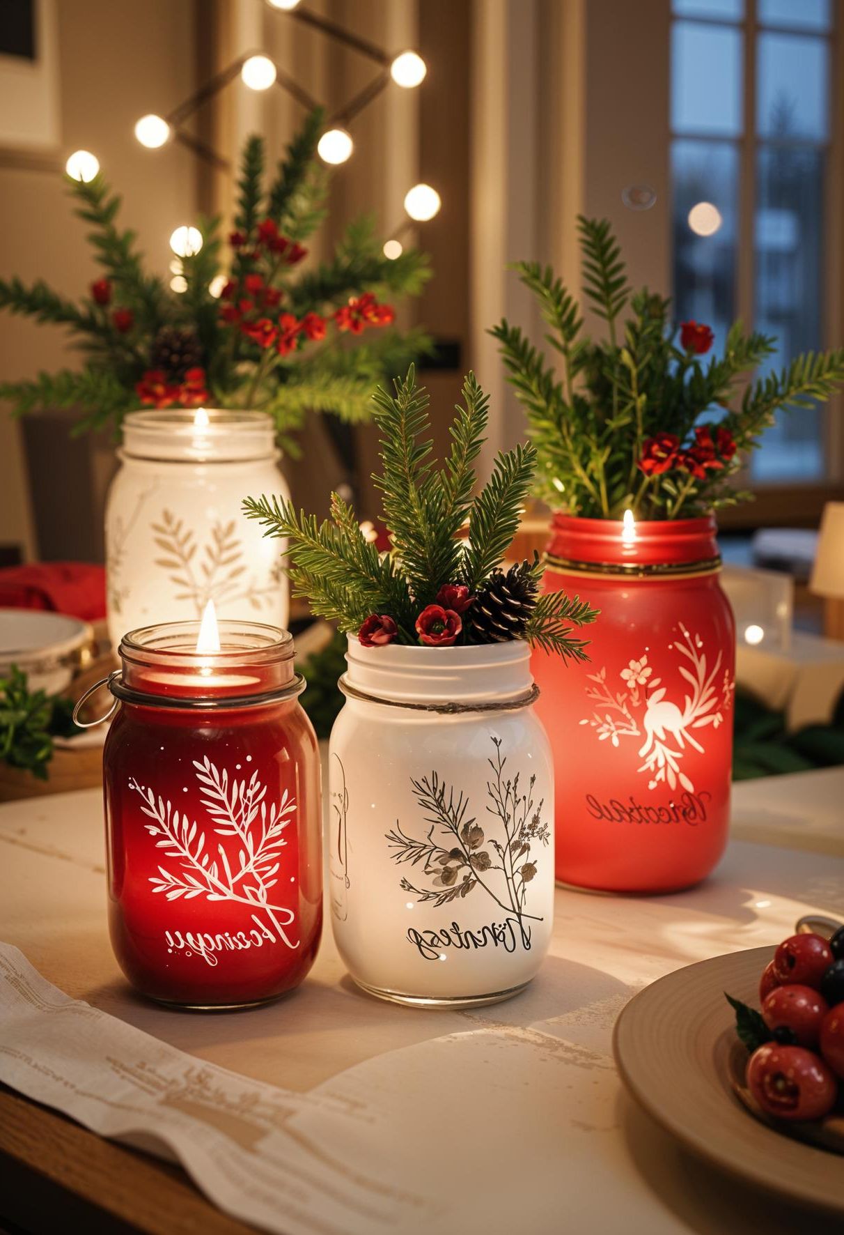 9. Hand-Painted Mason Jar Centerpiece Ideas - photo 2