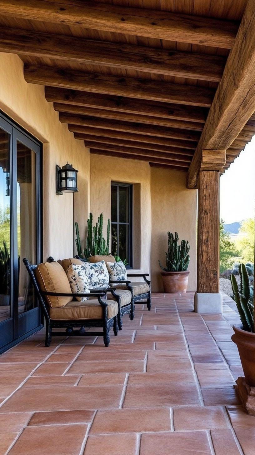 25. Southwestern Adobe Look With Terracotta Tiles