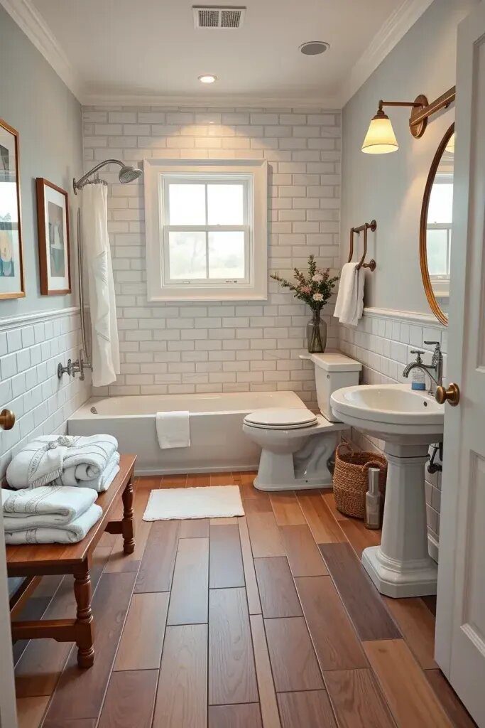 Pairing White Fixtures with Wood Tile - photo 2