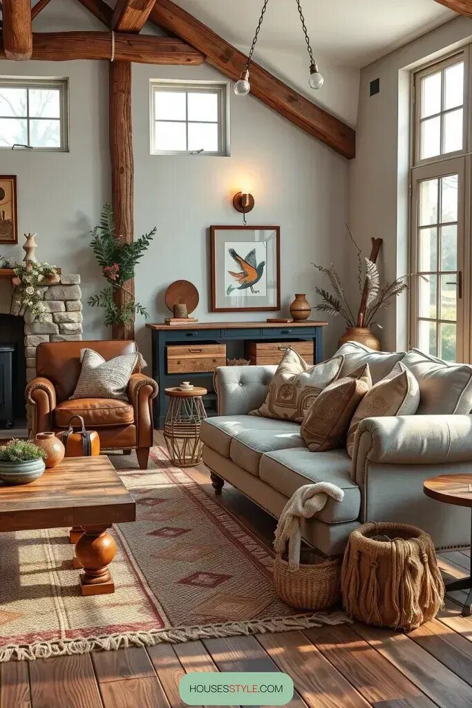 Comfortable Seating in Leather and Linen
