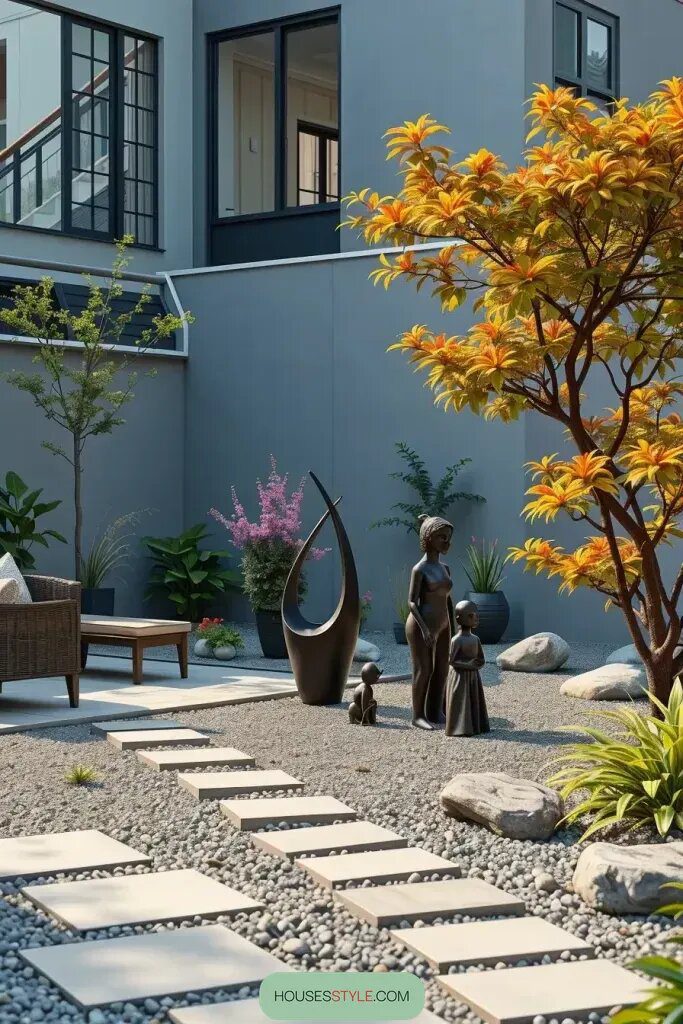 Modern Gardens With Abstract Figurine Accents - photo 2