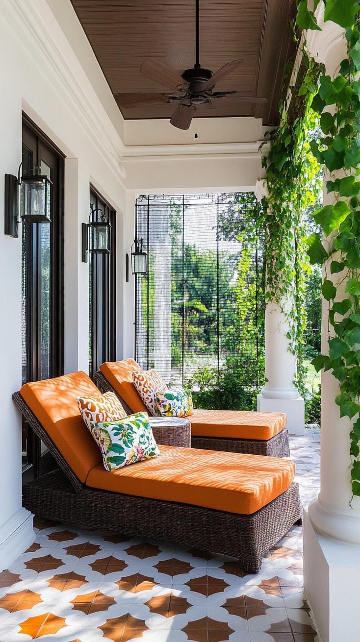 14. A Screened Side Porch With Bold Tile - photo 3