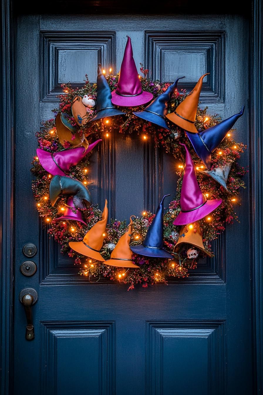 6. Mini Witch Hat Wreath Ideas - photo 3
