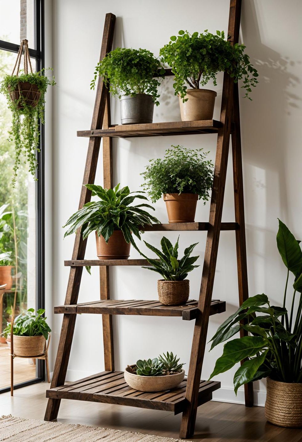 38. Ladder Stand for Displaying Plants
