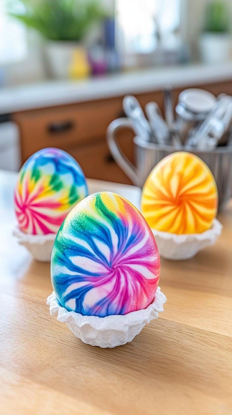 3. Tie-Dye Eggs With Paper Towels - photo 3