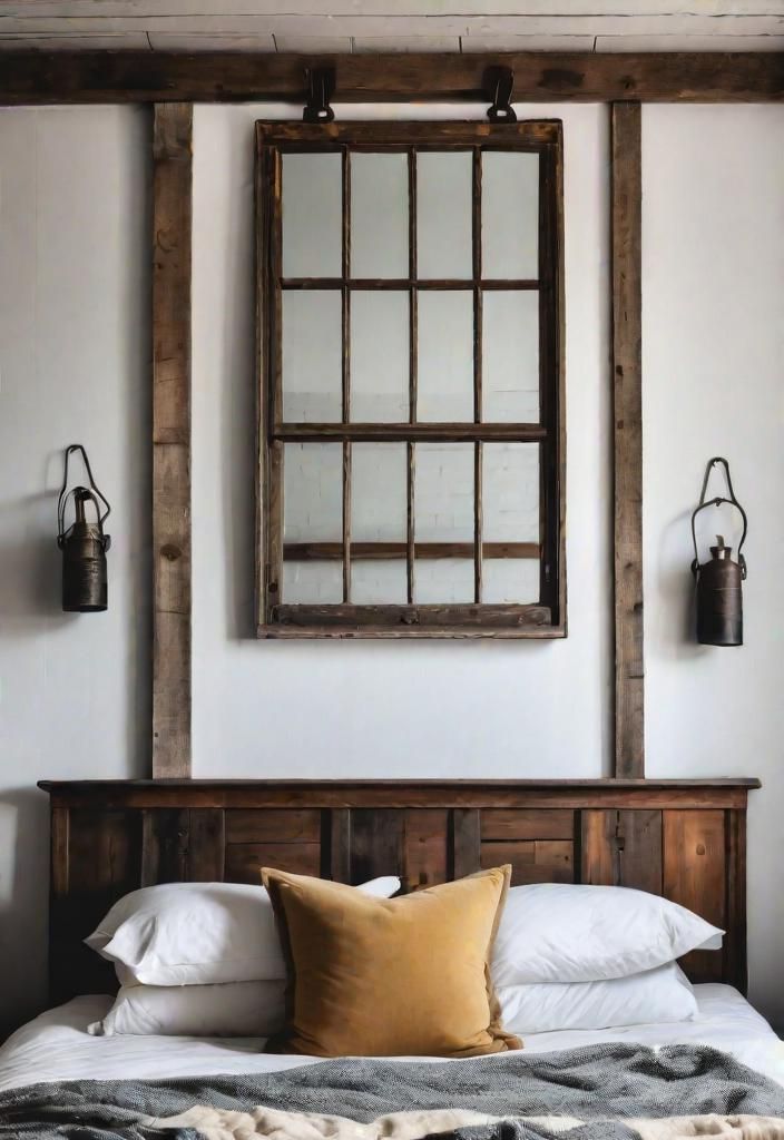 8. Window Frame Art for Farmhouse Bedrooms