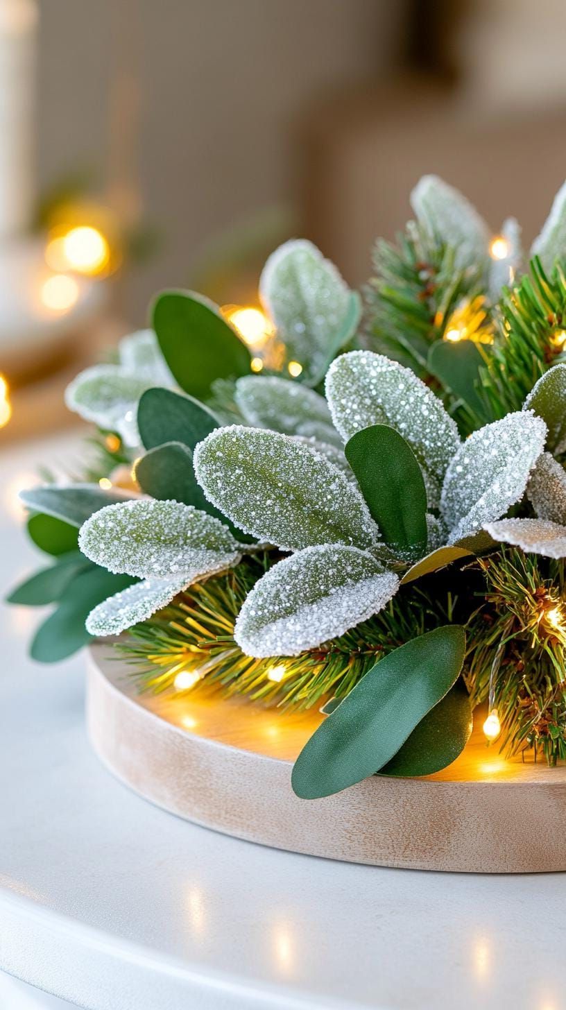 1. Evergreen Wreaths Lit With Fairy Lights