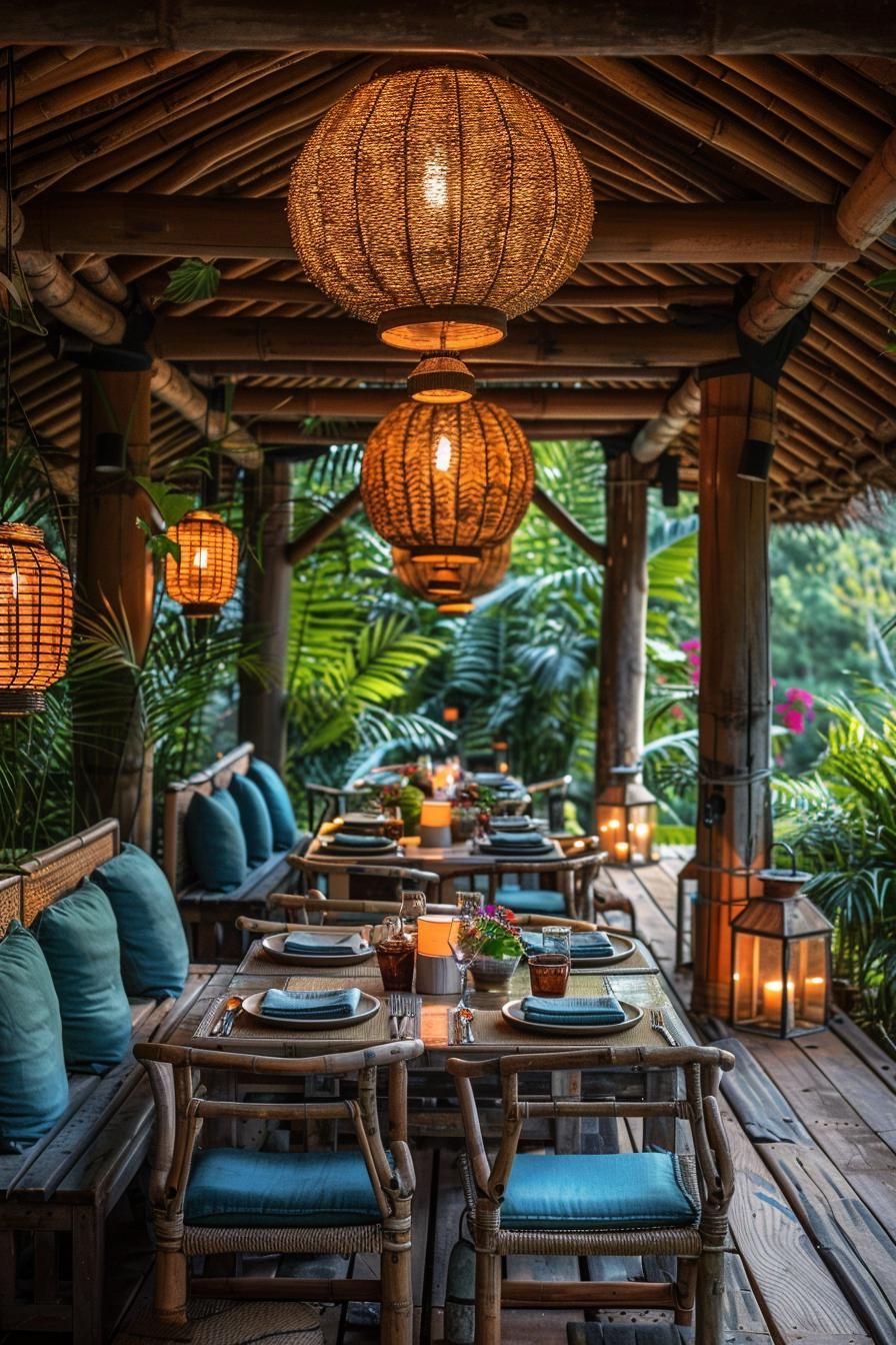 5. Bamboo Tropical Patio Roof Ideas - photo 2