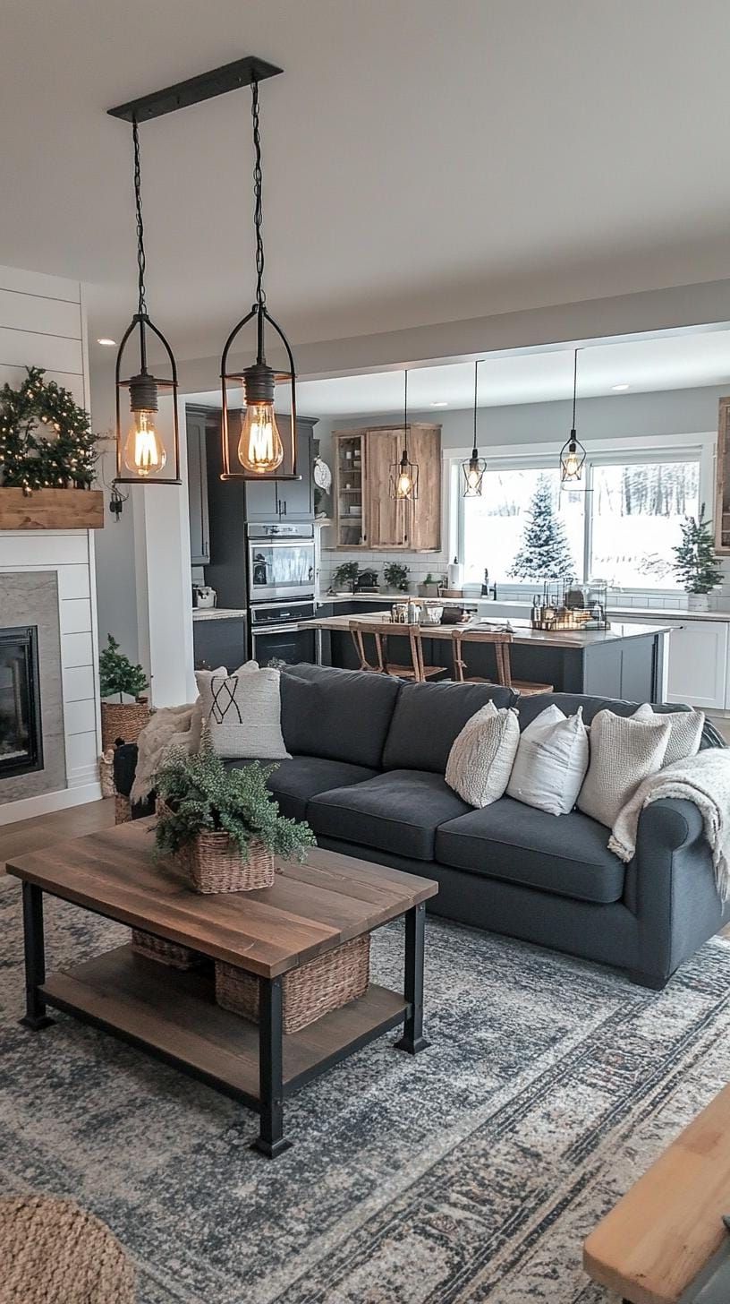 9. Industrial Touches Using Edison Bulb Fixtures