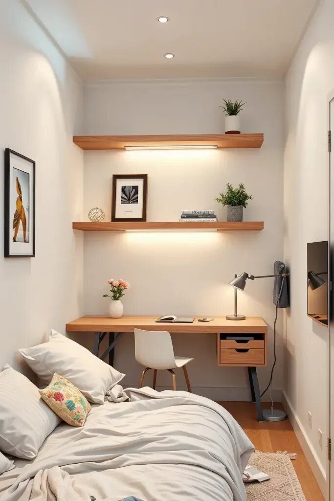 Floating Shelves That Save Floor Space