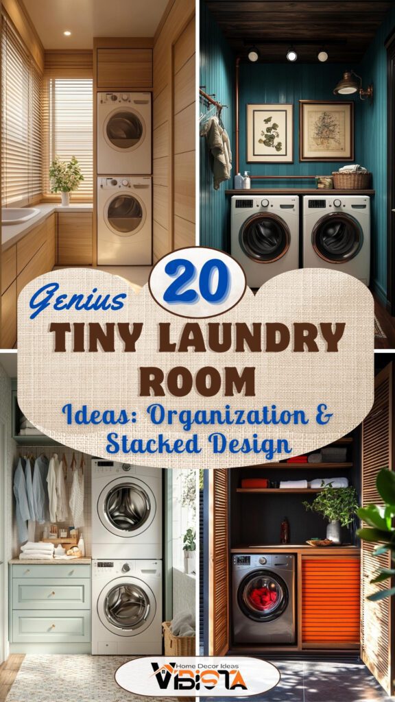 20 Genius Tiny Laundry Room Ideas: Organization &amp; Stacked Design