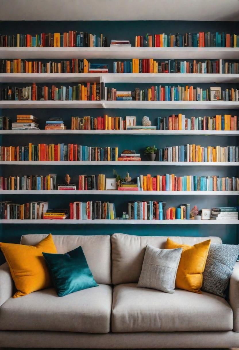 17. Matching Floating Bookshelf Display