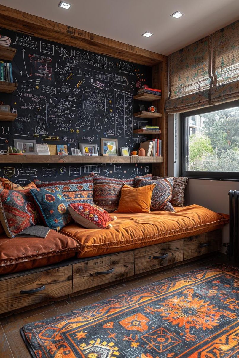 8. Creative Chalkboard Accent Wall