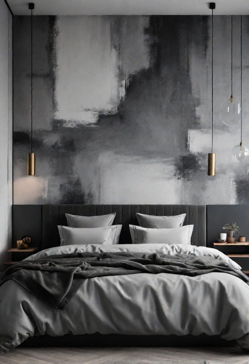 19. Abstract Grey Mural Wall Ideas