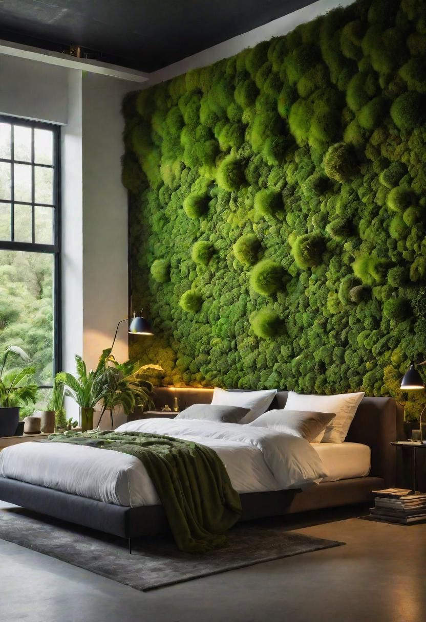 26. Trending Moss Accent Wall