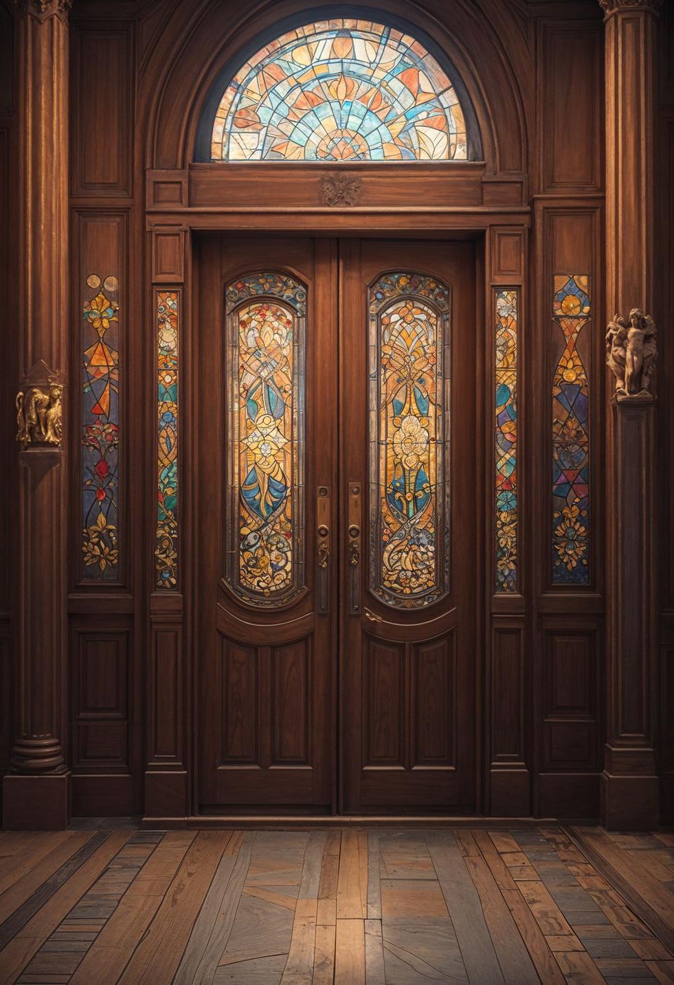 7. French-Style Stained Glass Door