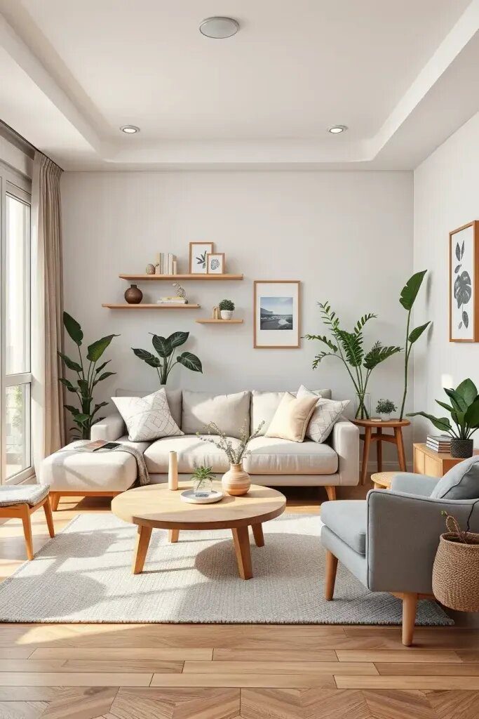 22. Japandi Living Room Ideas for Small Apartments