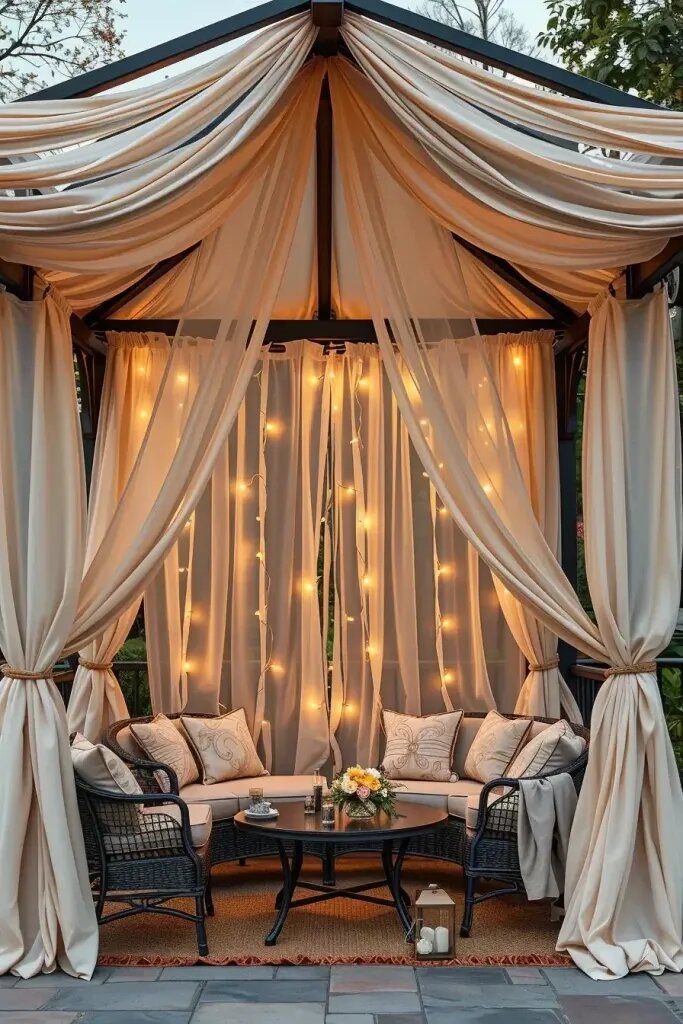 Elegant Canopy Drapes for a Cozy Gazebo - photo 2