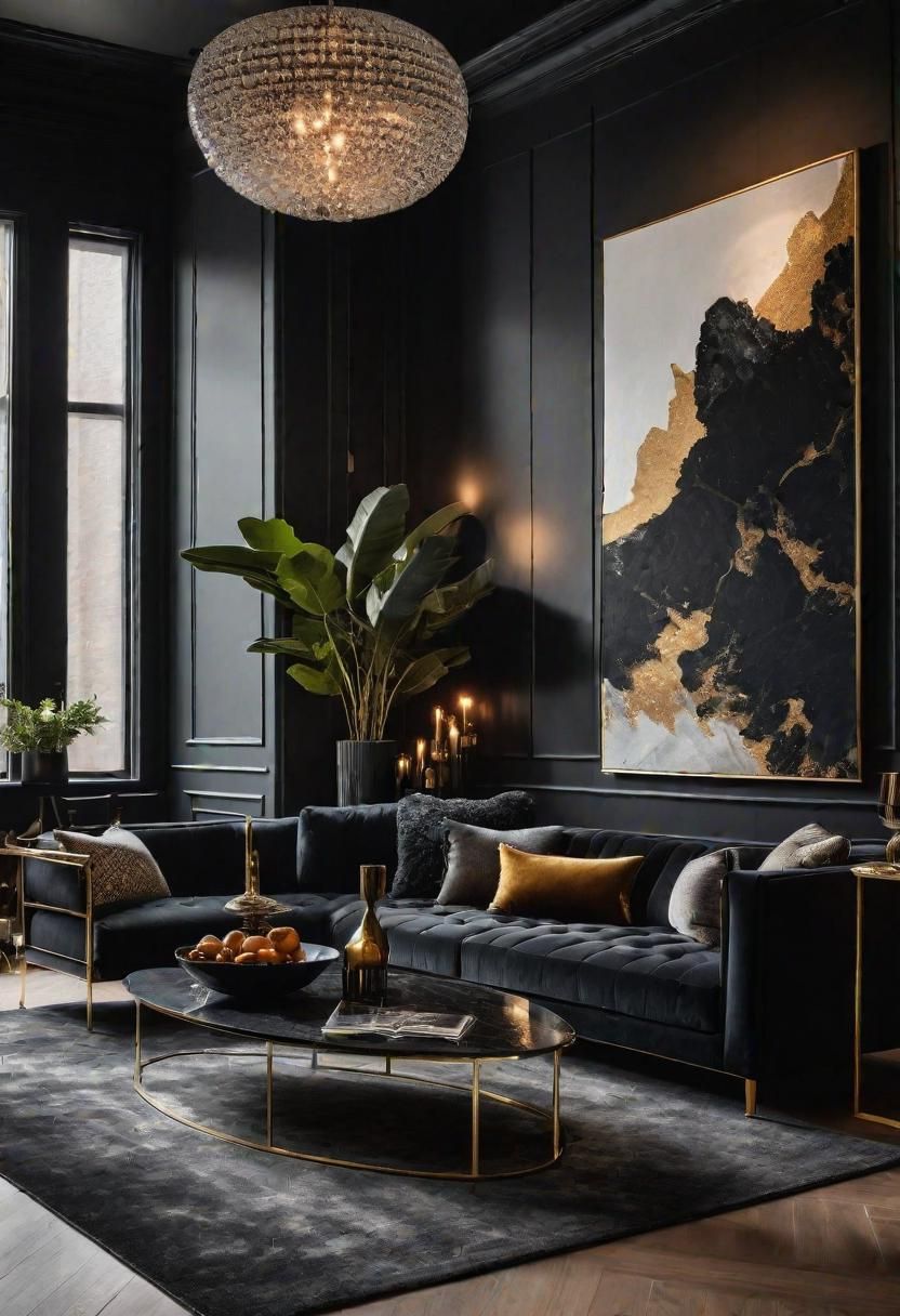 25. Chic Black Living Room Decor Ideas