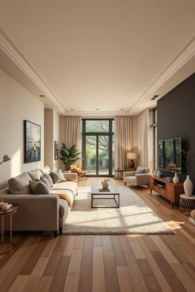 Color Coordination In Lengthy Interiors