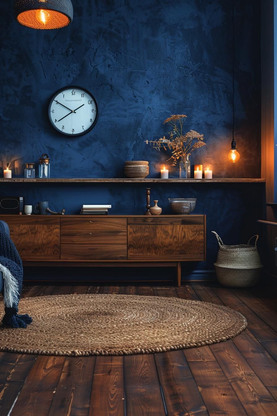 4. Sleek Midnight Blue Living Room - photo 2