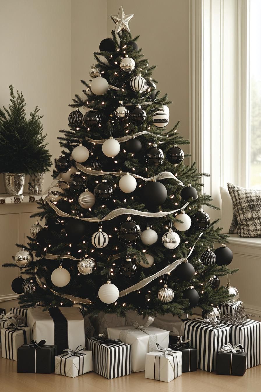 1. Chic Monochrome Christmas Tree Ideas - photo 3