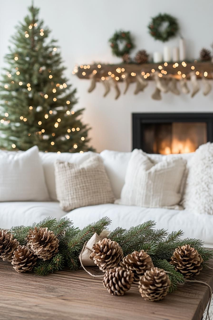 8. Rustic Wood and Greenery Mantel Decor - photo 3