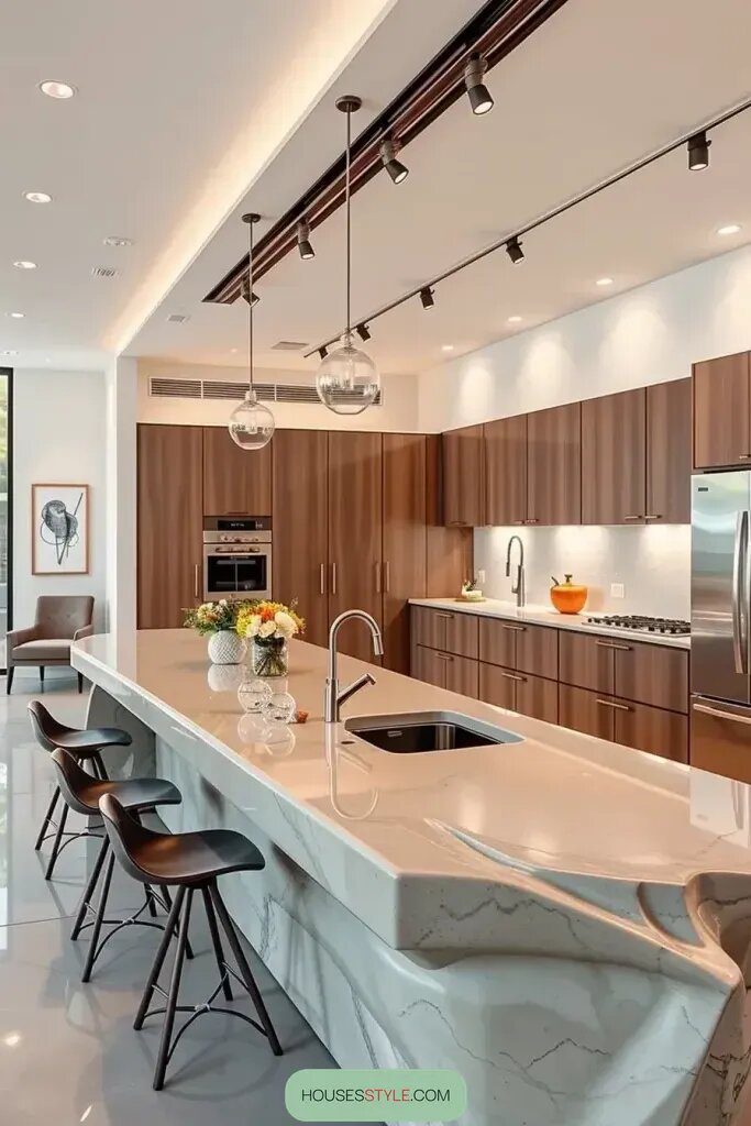 Artistic Countertops in Sculptural Kitchens
