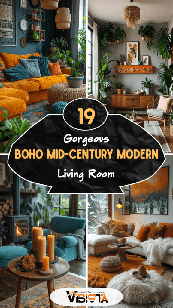 19 Gorgeous Boho Mid-Century Modern Living Room