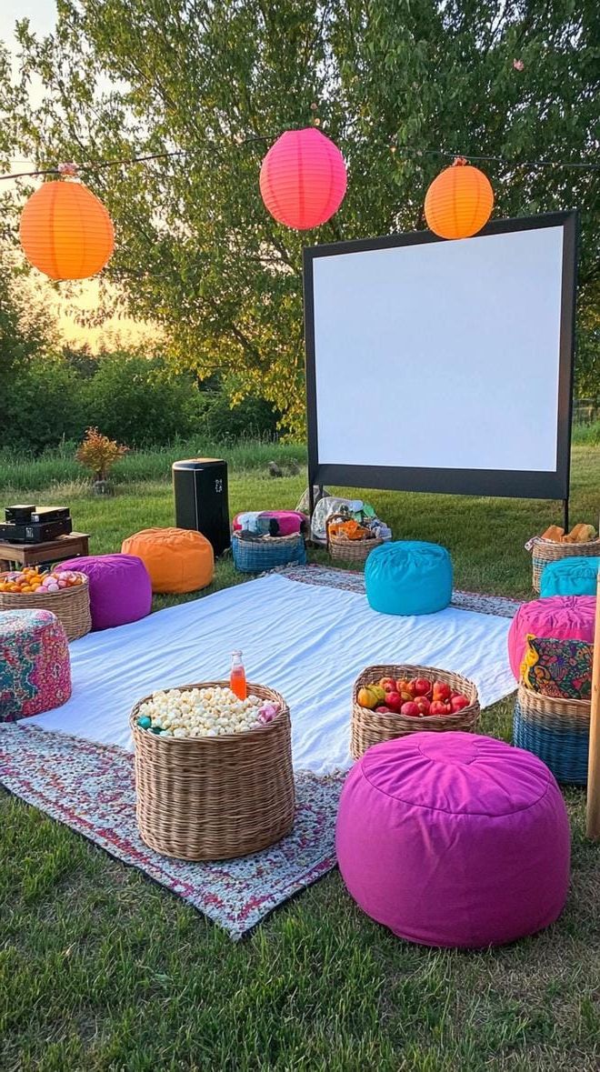 13. Patio Movie Nights with Floor Cushions - photo 2