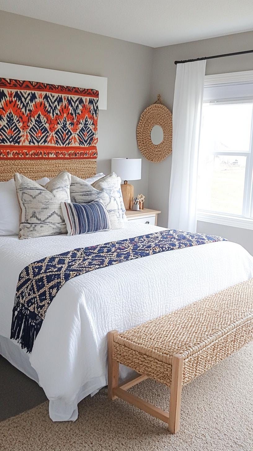 18. Fabric-Covered Textile Headboard - photo 2