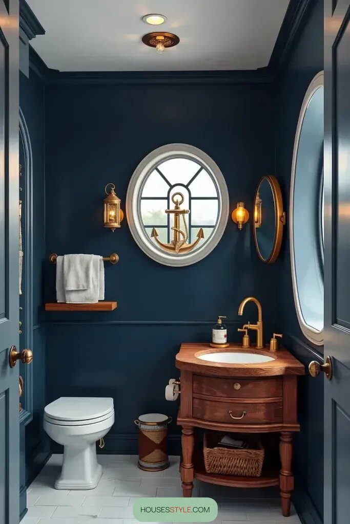 Nautical Bathrooms Featuring Porthole Windows