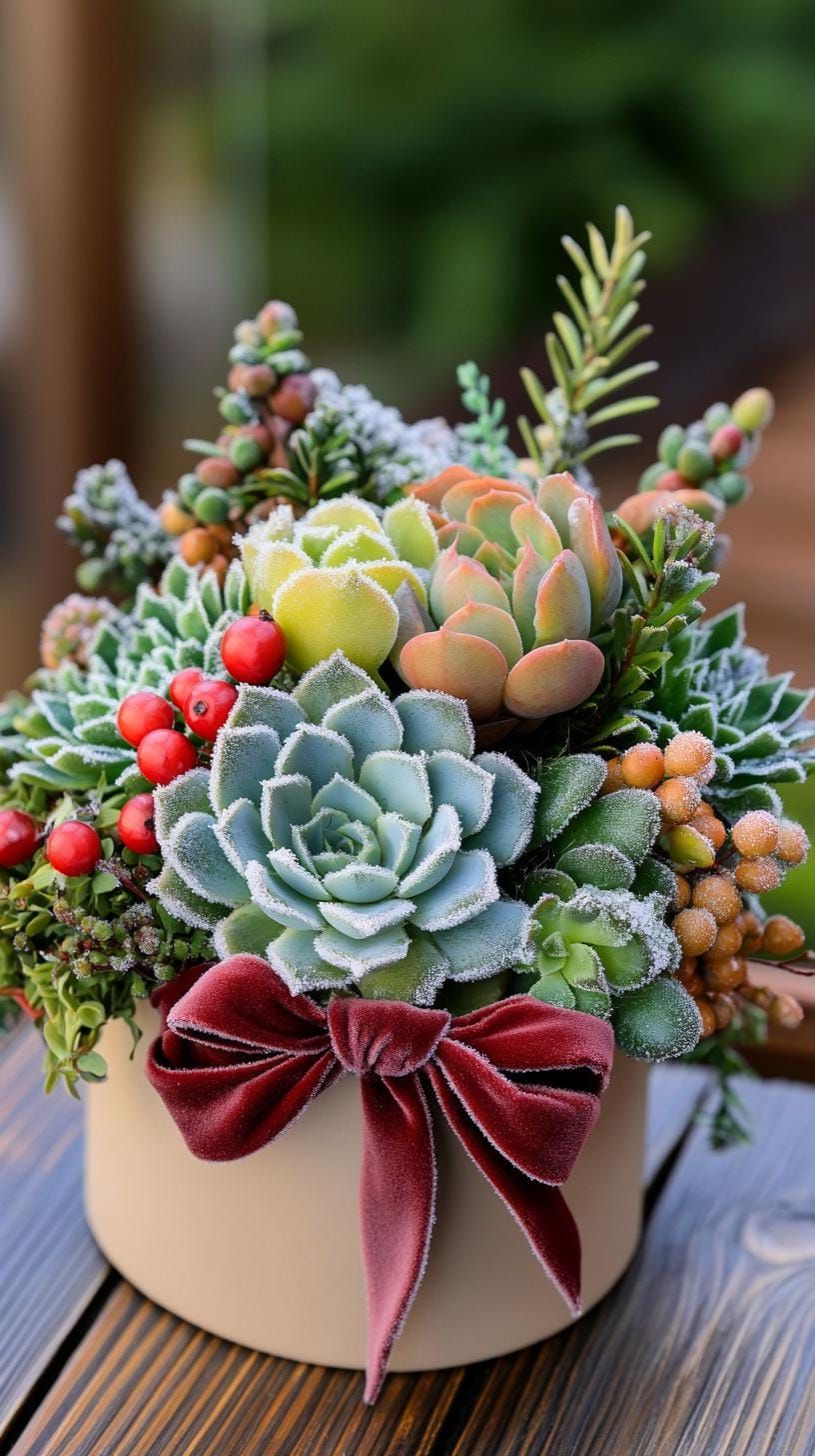 5. Frosty Succulents With Velvet Accents - photo 2